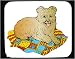 Decorated Mouse Pad with dog, panting, blanket, lying, pet
