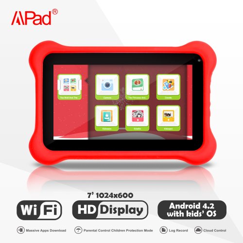 detail Apad® 7-inch Dual-Core, Dual Camera Kids Tablet with Free Cloud Parental Control Service and Kids Apps(Gift for Kids)