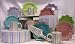 Pastel Candy Stripe 18 Piece Dessert Set & Storage Boxes