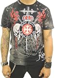 Rebel Spirit Royal Skulls Sword and Shield True To Rebel Shirt Medium - 3XL