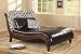 Black Zebra Pattern Back Chaise Lounge Chair with Accent Pillows in 100% Dark Brown Bonded Leather