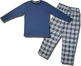 Men's Hanes Long-sleeve Crew Top w/ Flannel Pant Set