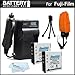 2 Pack Battery And Charger Kit For Fuji Fujifilm FinePix XP200, XP170, XP150, XP100 Waterproof Digital Camera Includes 2 Extended Replacement (1100Mah) NP-50 Batteries + Ac/Dc Rapid Travel Charger + Floating Strap + Mini Tabletop Tripod + MicroFibe Cloth