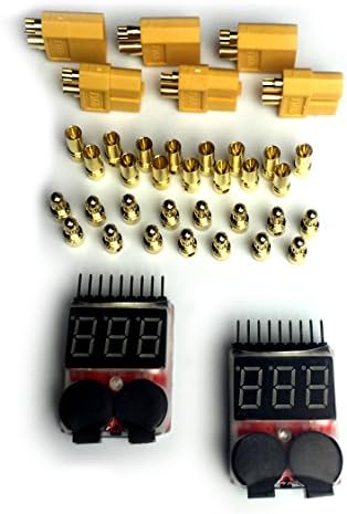 US Shipped Cheap Drones Quadcopter Connector Kit (3.5mm Bullet Connectors + XT60 + LiPo Batter Monitor) - Amazon Prime Shipping