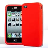 BPM Red Silicone Case Cover Skin & Screen Protector Kit for New Apple iPhone 4 and iphone 4S Electronics