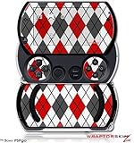 PSPgo Skin and Screen Protector Kit - Argyle Red and Gray fits Sony PSP go
