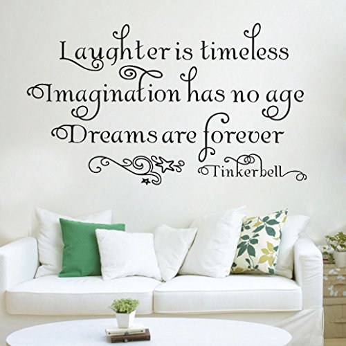Tinkerbell Quote “Laughter Is Timeless” -Vinyl Wall Art Decal Sticker Home Decor