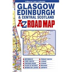 Glasgow Edinburgh and Central Scotland Road Map