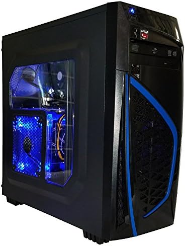 RYCAST VR Ready Gamer Desktop PC - Gigabyte NVIDIA GeForce GTX 1070 G1 Gaming, 8GB RAM, AMD A6 7400K Black 3.9GHz, 1TB HDD, DVD+RW, Wi-Fi USB, Windows 10 Pro, MS Office