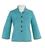 Textured 3/4 sleeve Button Front