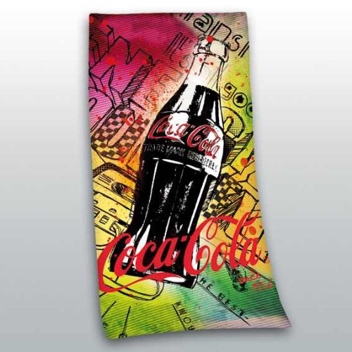 Herding 619055516 Velourstuch Coca Cola, 75 x 150 cm