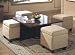 Contemporary Dark Mahogany Finish Coffee Table With 4 Storage Ottomans