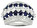 5.22CTW BELLA LUCE SAPPHIRE COLOR SIMULANT AND WHITE DIAMOND SIMULANT STERLING SILVER RING