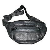 The Original Buxton Black Leather Bike Fannie Bag