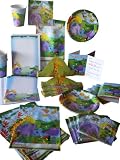 Creative Converting Party Essentials Kit, Jungle Buddies, Plates, Napkins, Cups, Invitations, Thank Yous, Loot Bags and Party Hats