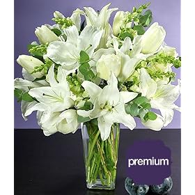 Flowers - Premium Sympathy Flower Bouquet with Vase