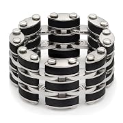 Black Link Steel Mens Ring