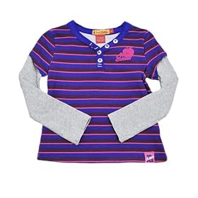 Apple Bottoms Henley Slider Shirt (Sizes 2T  4T) - twilight blue, 2t