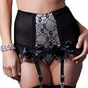 Plus Size High Waisted Lace & Bow Garter Belt