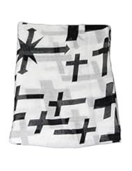 Apparel: Premium Oversize Multi Cross Pattern Designer Scarf Wrap Shawl (WHITE)