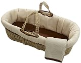 Tadpoles Organic Waffle Terry Moses Basket Set - Chocolate -- brown
