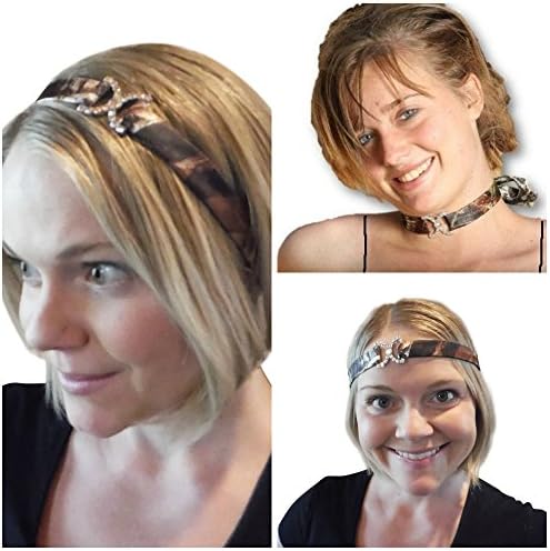 Mossy Oak Headband Choker Necklace Camo Prom Wedding Rhinestone Accent (mossy oak break up officially licensed product)