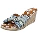 MUK LUKS Women's  Sophia Tied Fairisle Open-Toe Wedge