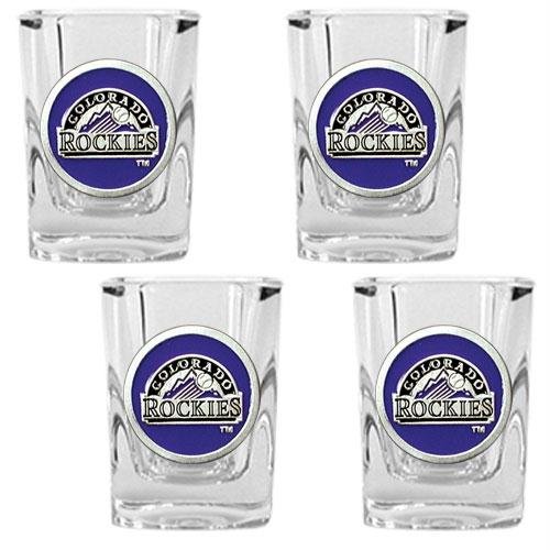 MLB Colorado Rockies Four Piece Square Shot Glass Set