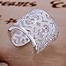 Noble Jewelry 925 Silver Women Ring Wide Hearts With Zircon Open