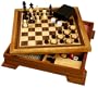 7 in 1 Wood game set including Chess, Checkers, Backgammon, Dominoes, Cribbage and more