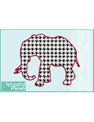 Alabama Inspired HOUNDSTOOTH ELEPHANT 8" Vinyl Decal Car Truck Sticker