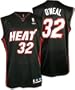 Shaquille O'Neal Black Reebok NBA Replica Miami Heat Jersey