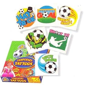Football Temporary Tattoos - Pack of 24 - Great Boys Soccer Party Bag Fillers