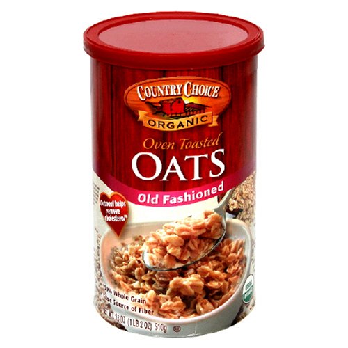 Country Choice Organic Old Fashioned Oats, Hot Cereal, 18-Ounce Canister (Pack of 6)