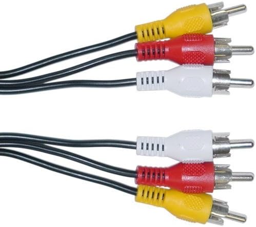 KAK 3 PECES Premium 4 feet 3 RCA Audio Video Composite Cable - Black