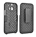 Arden HTC ONE M8 Shell Holster Combo Case with Kickstand & Belt Clip [2 Year Warranty] (Black)