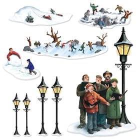  Lampposts, Carolers & Winter Fun Props Case Pack 48