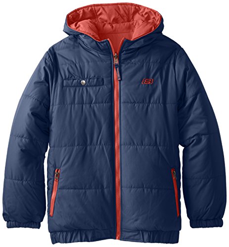 Skechers Big Boys' Reversible Hooded Puffer Coat