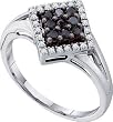 Square 1/4 Ctw. Black and White Diamond Promise Ring " Size 7 " ** FREE SHIPPING **