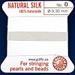 Griffin Silk Cord & Needle White Very Fine Size 0 .3MM