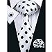 Hi-Tie Mens Stylish Polka Dots Silk Tie Hanky Cufflinks set