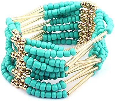 hadlook Bohemian Beads Bracelet Multi Layer Tassel Bangels