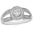 14K White Gold Diamond Engagement Ring - 0.50 Ct.
