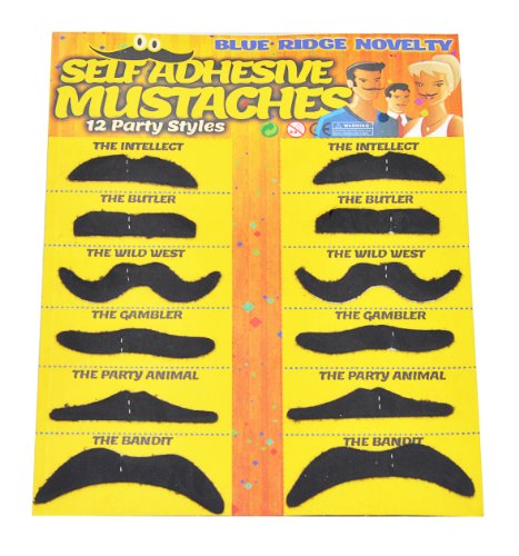 Blue Ridge Product Solutions Fake Mustache Novelty and Toy, Pack of 36