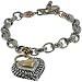 Eve's Addiction Designer Inspired Heart Link Sterling Silver Toggle Bracelet