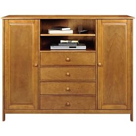Mission - style Wide - screen Tv Stand With 4 Drawers, 4-DRAWERS, HONEY