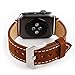 Apple Watch Band,IWatch Band Premium Vintage Crazy Horse Genuine Leather Replacement Watchband with Stainless Metal Clasp for All Apple Watch Sport Edition (38mm Brown)