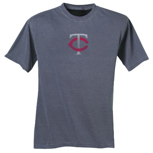 MLB Minnesota Twins Adult Short Sleeve Pigment Dye Tee (Pigment Denim, Xx-Large)
