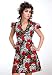 Living Dead Souls Womens Rose Skull Print V-Neck Dress