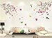 Cukudy® Pink Cherry Blossom Tree with Butterfly Vinyl Art Wall Decal